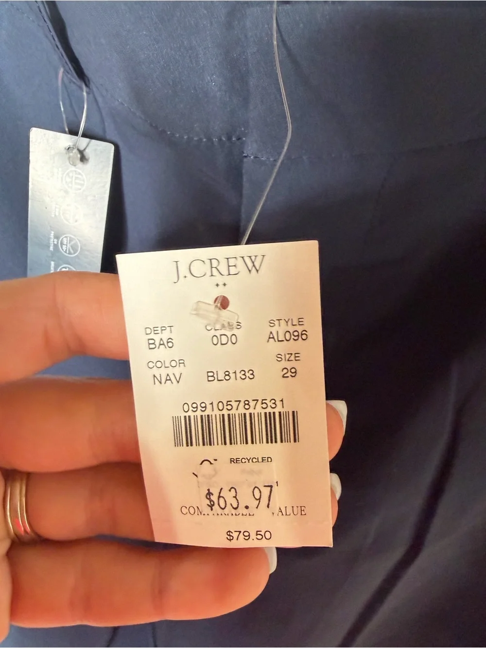 J. Crew Navy Blue 9” Inseam Tech Shorts Size 29